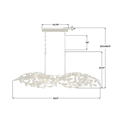 Broche 567 Linear Chandelier - line drawing.
