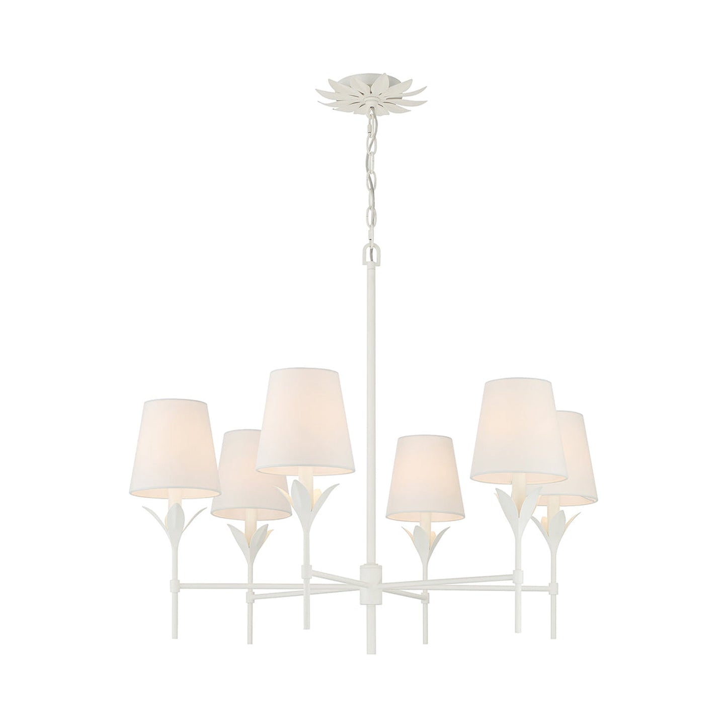 Broche 568 Chandelier in Matte White.