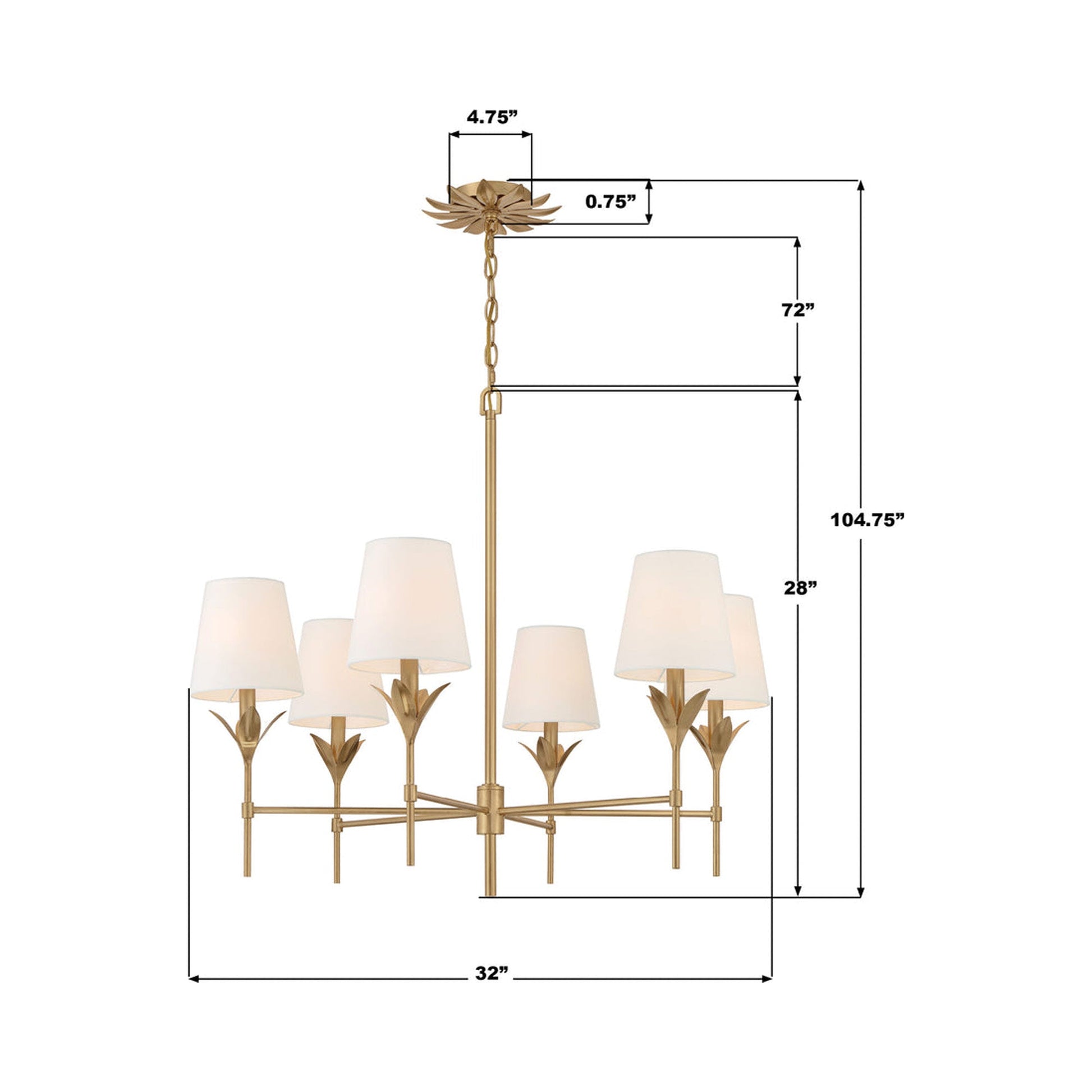 Broche 568 Chandelier - line drawing.
