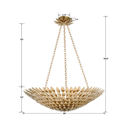 Broche Chandelier - line drawing.