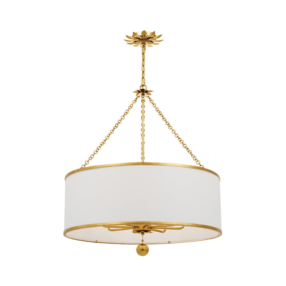 Broche Drum Chandelier in Antique Gold (8-Light).