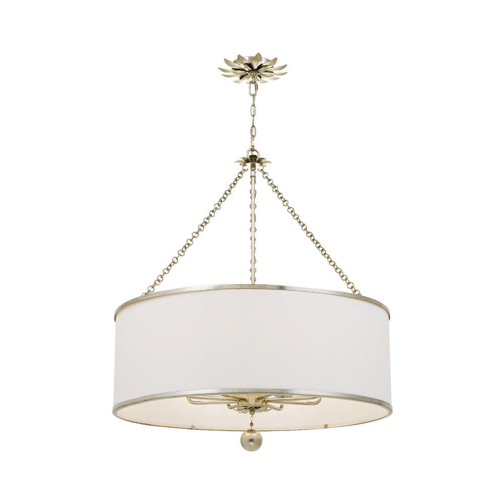 Broche Drum Chandelier in Antique Silver (8-Light).