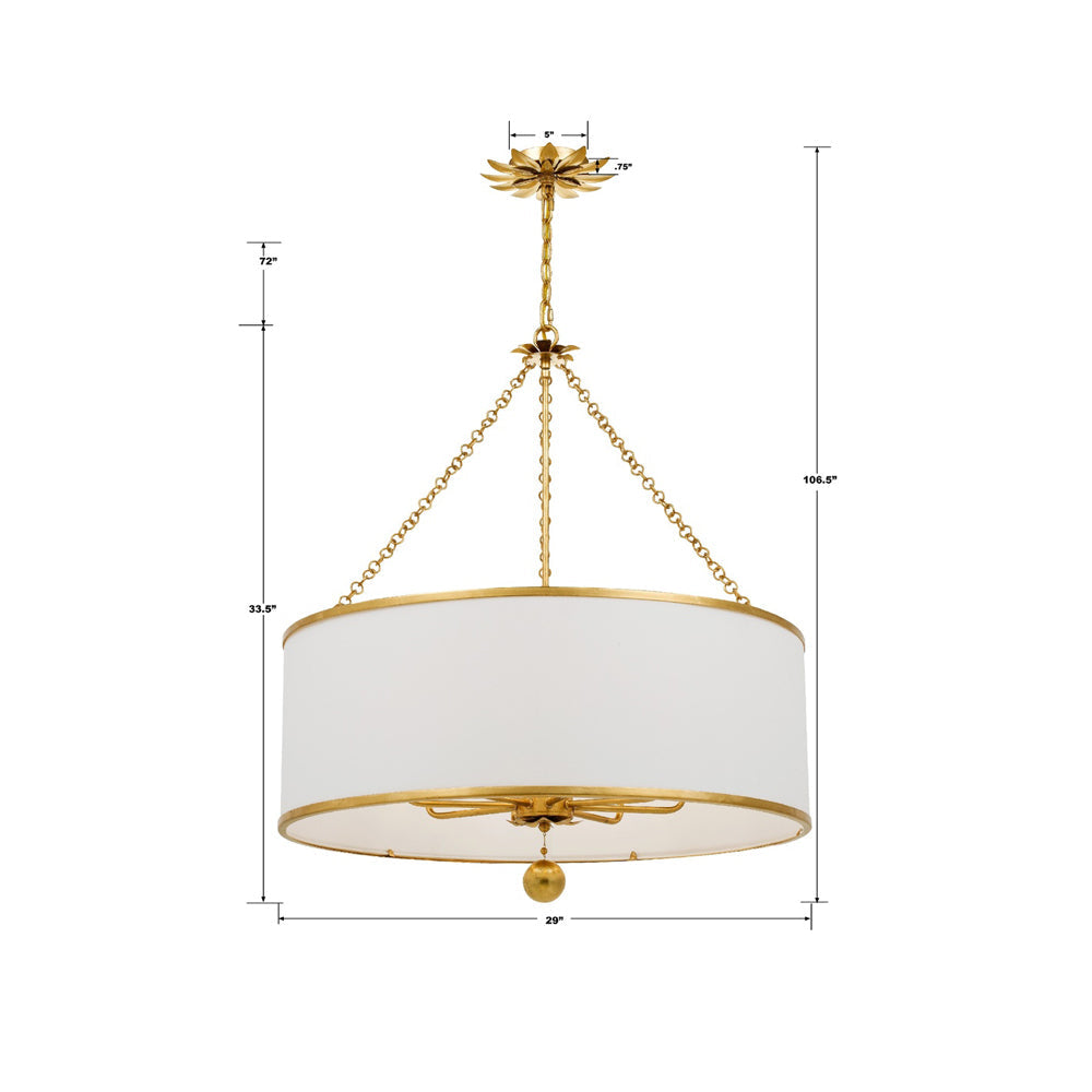 Broche Drum Chandelier - line drawing.