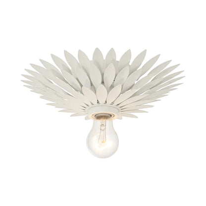 Broche Flower Flush Mount Ceiling Light in Matte White.