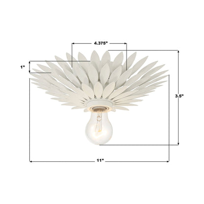 Broche Flower Flush Mount Ceiling Light - line drawing.