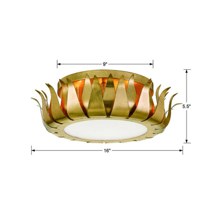 Broche Flush Mount Ceiling Light - line drawing.