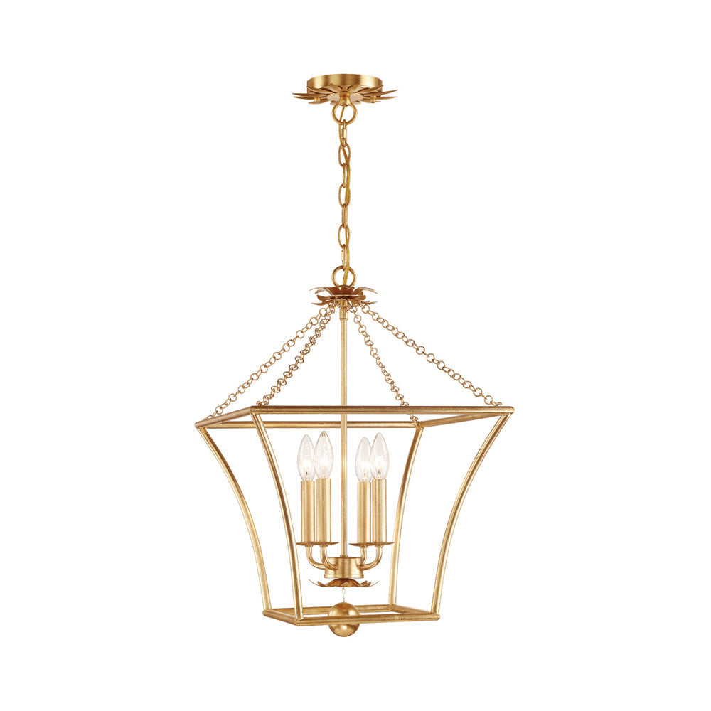 Broche Lantern Chandelier in Antique Gold (4-Light).