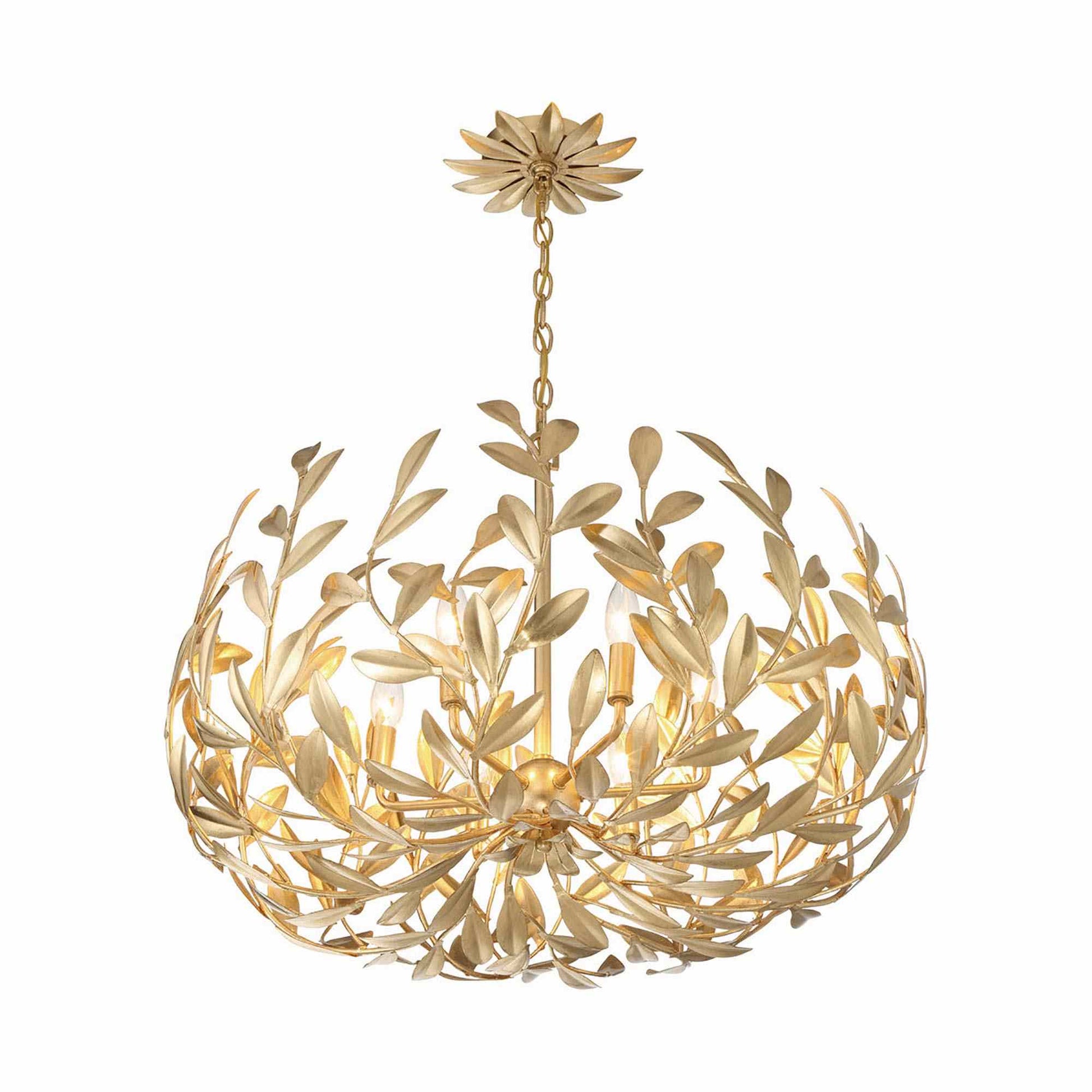 Broche Leaf Chandelier in Detail.