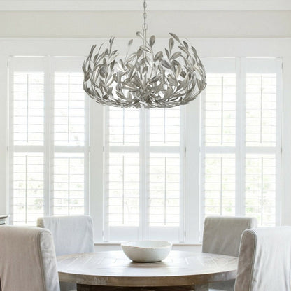 Broche Leaf Chandelier in dining room.