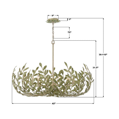 Broche Leaf Chandelier - line drawing.