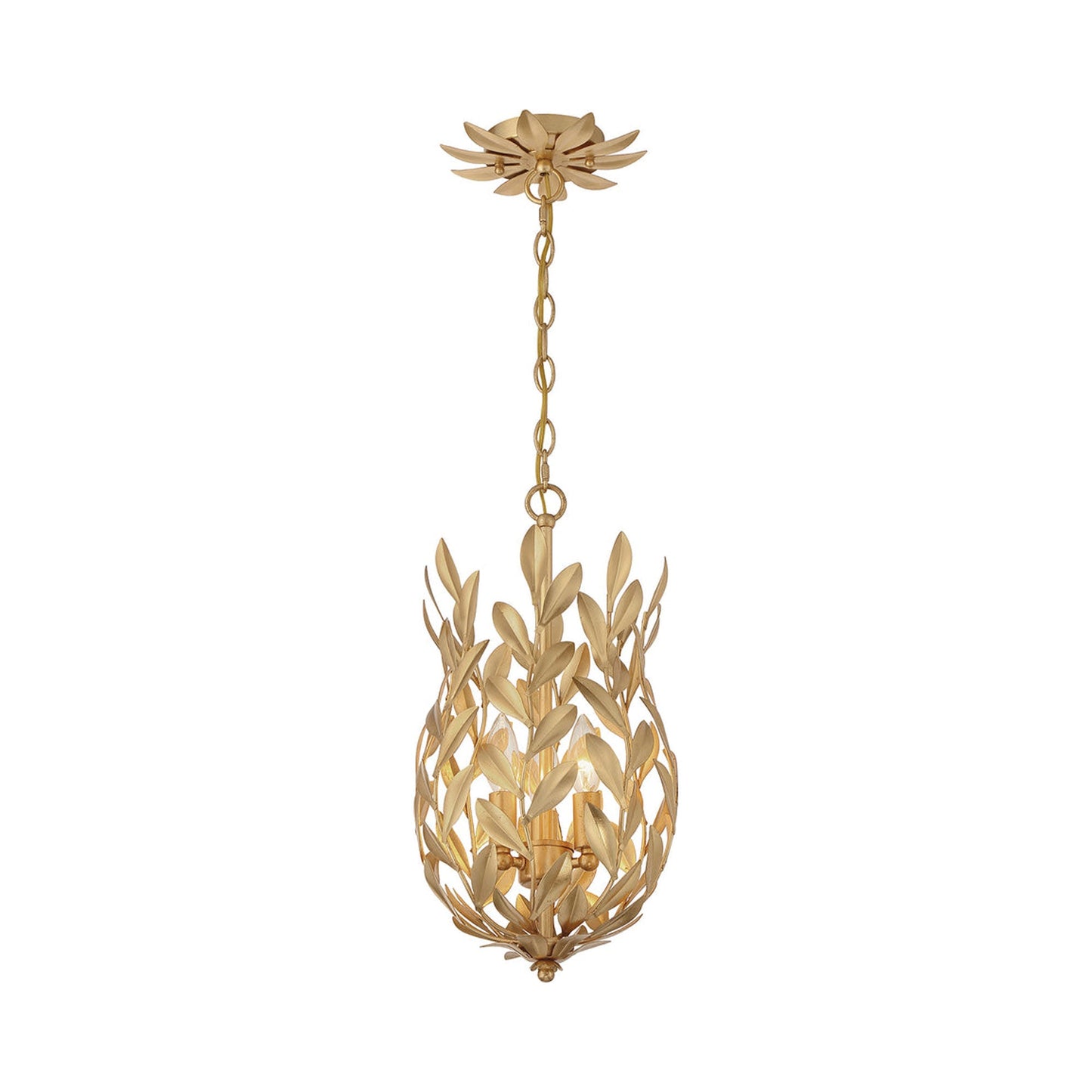 Broche Mini Pendant Light in Antique Gold.