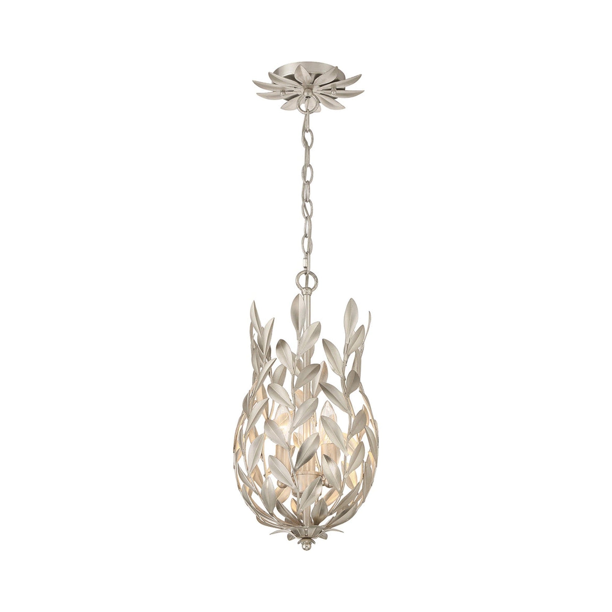 Broche Mini Pendant Light in Antique Silver.