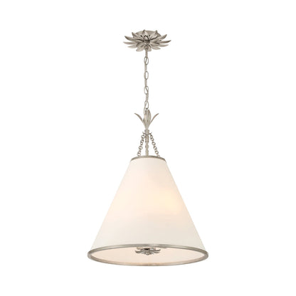 Broche Pendant Light in Antique Silver.