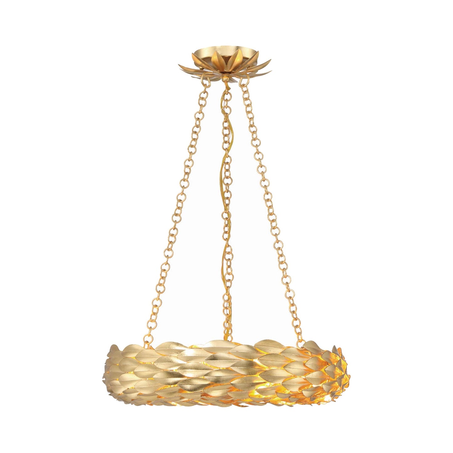 Broche Ring Chandelier in Antique Gold (18-Inch).