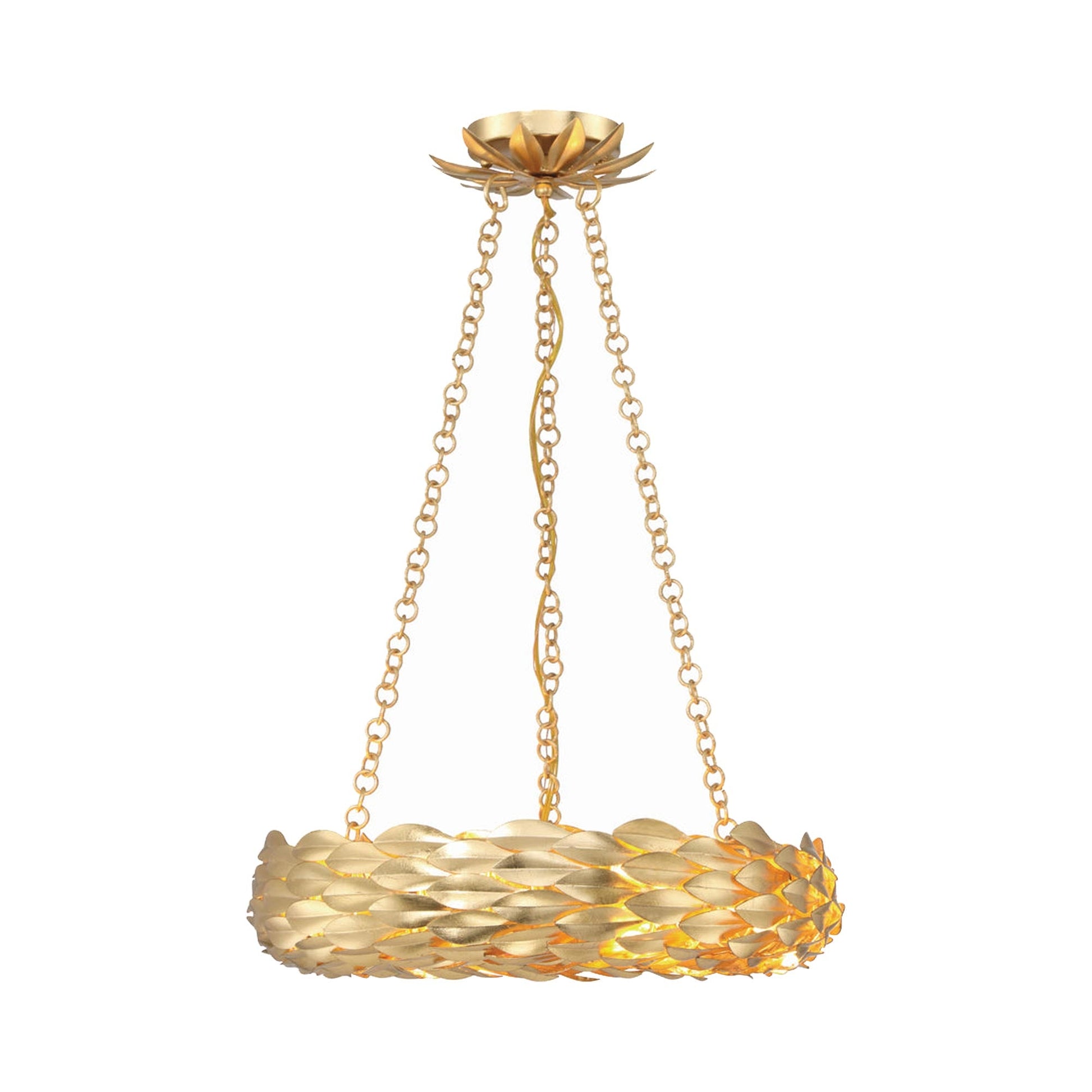 Broche Ring Chandelier in Antique Gold (18-Inch).