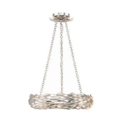 Broche Ring Chandelier in Antique Silver (18-Inch).