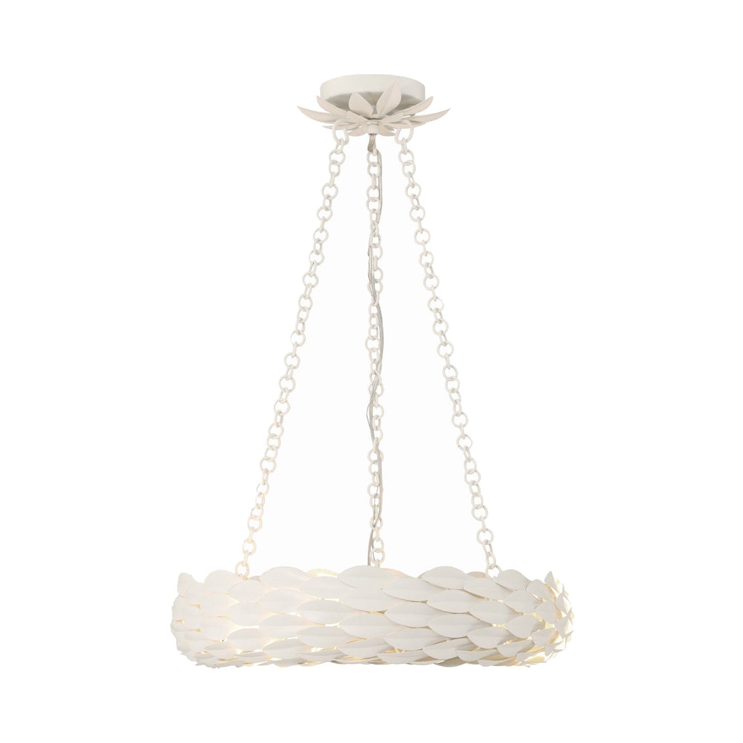 Broche Ring Chandelier in Matte White (18-Inch).