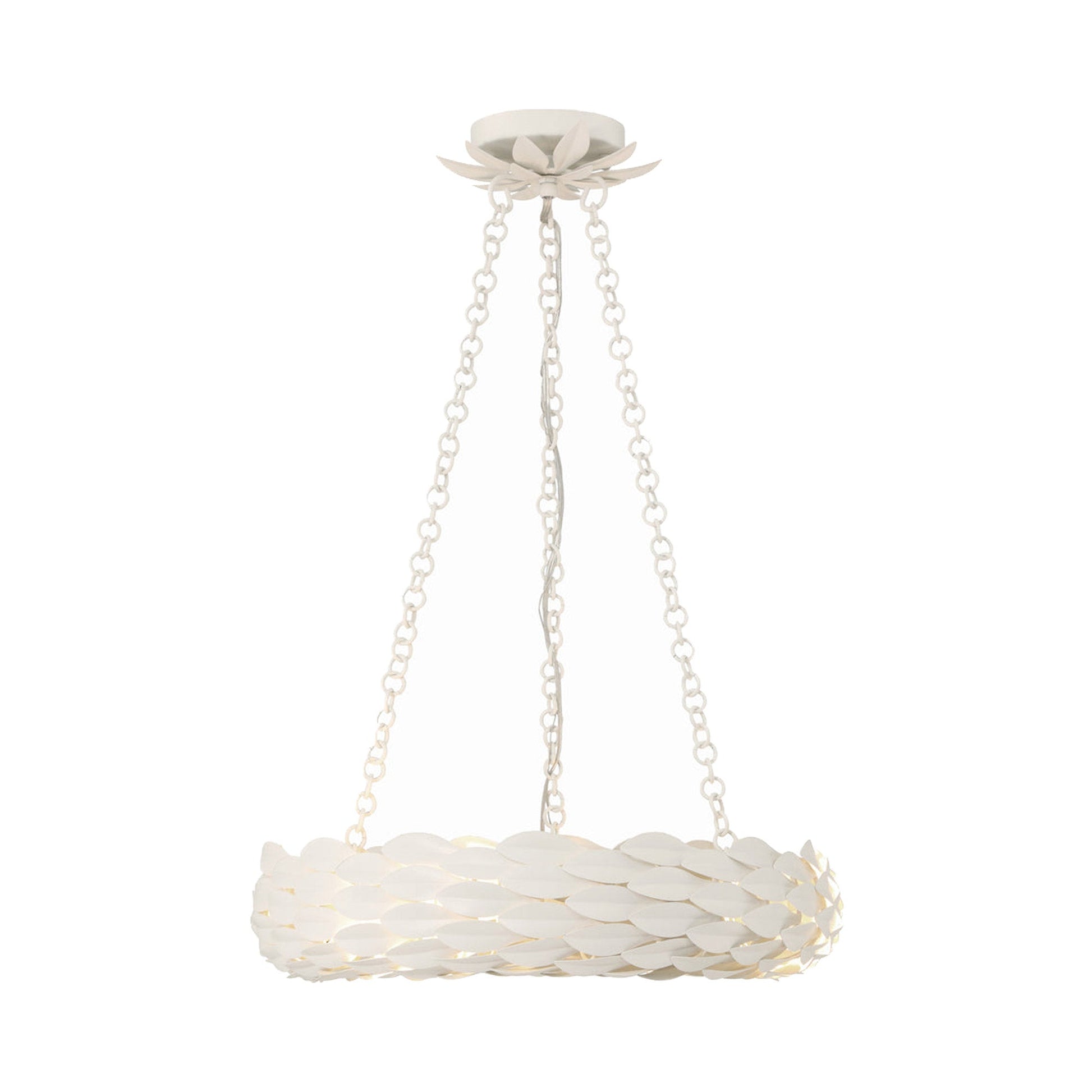Broche Ring Chandelier in Matte White (18-Inch).