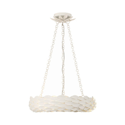 Broche Ring Chandelier in Matte White (18-Inch).