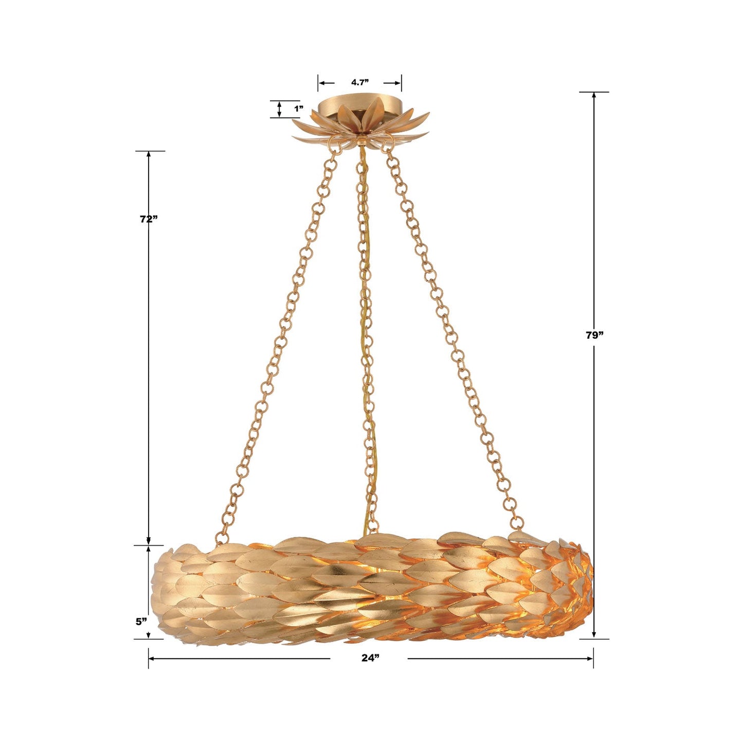 Broche Ring Chandelier - line drawing.