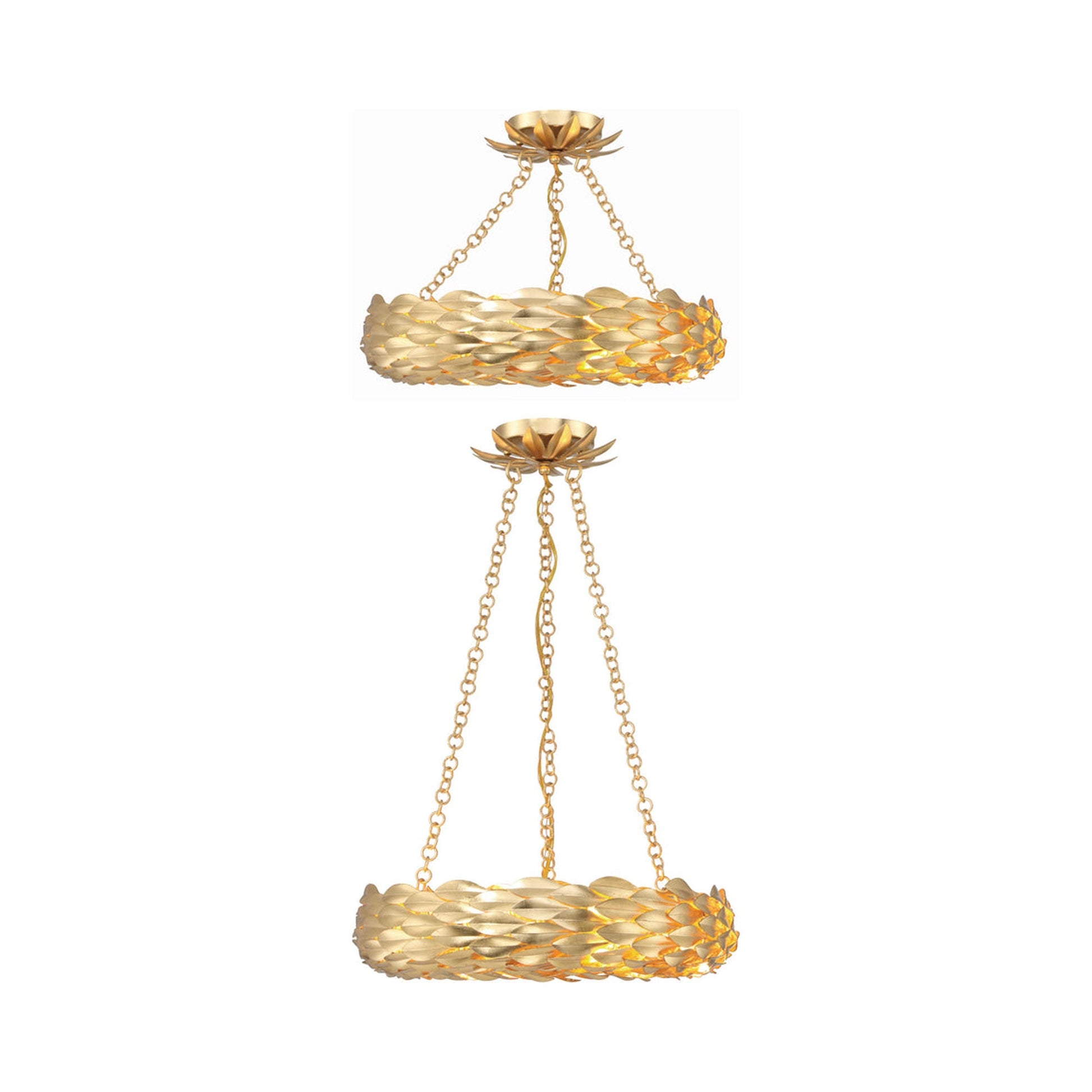 Broche Ring Semi Flush Mount Ceiling Light in Detail.