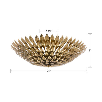 Broche Semi Flush Mount Ceiling Light - line drawing.