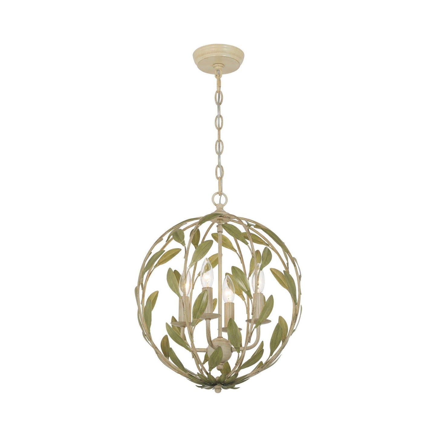 Broche Sphere Chandelier in Champagne Green Tea (4-Light).
