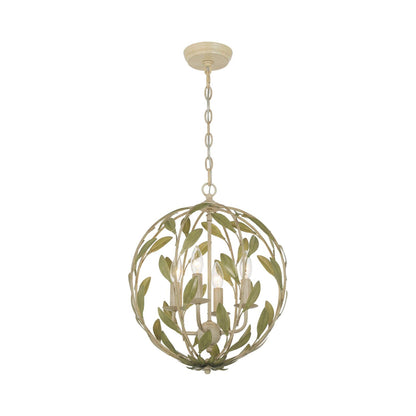 Broche Sphere Chandelier in Champagne Green Tea (4-Light).