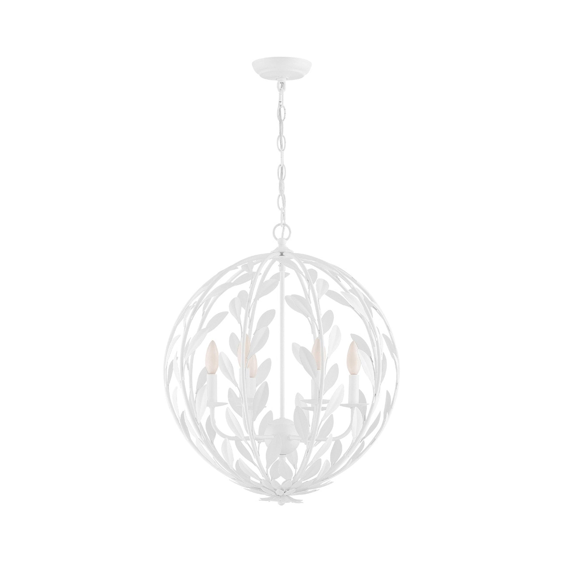 Broche Sphere Chandelier in Matte White (6-Light).