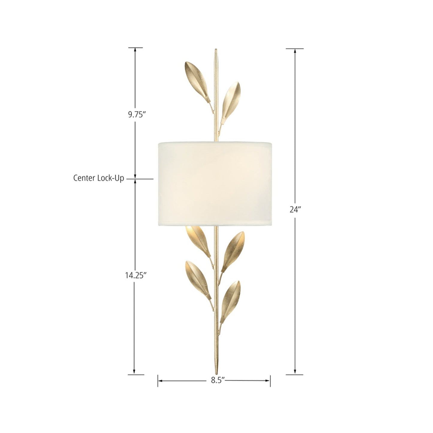 Broche Wall Light - line drawing.
