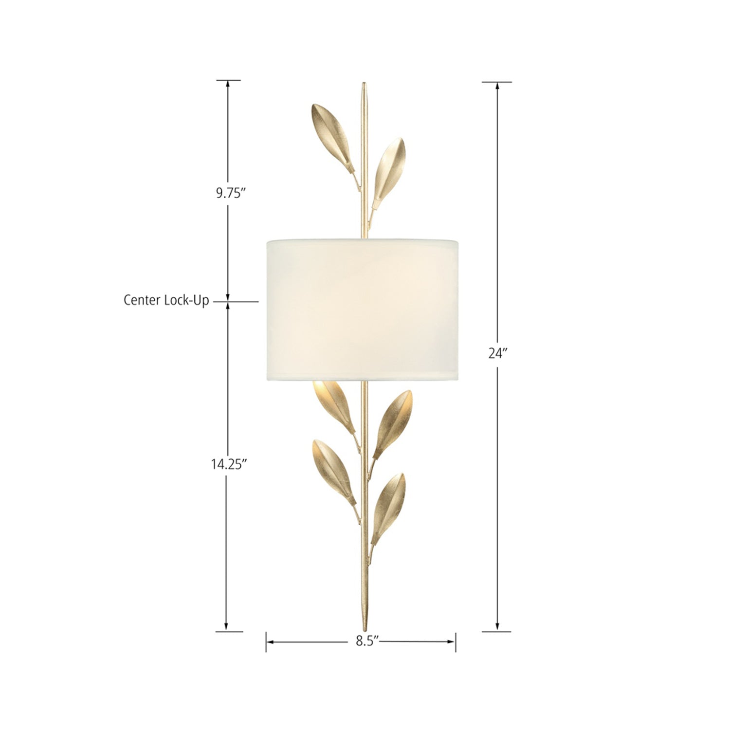 Broche Wall Light - line drawing.