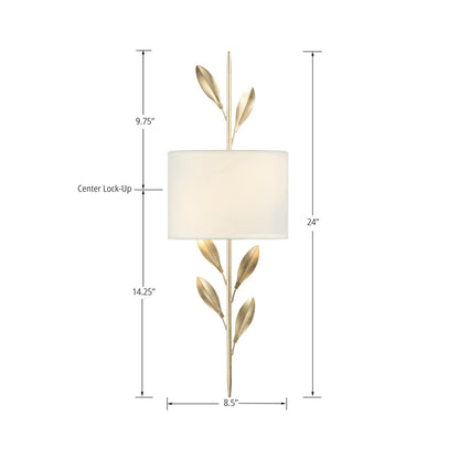 Broche Wall Light - line drawing.
