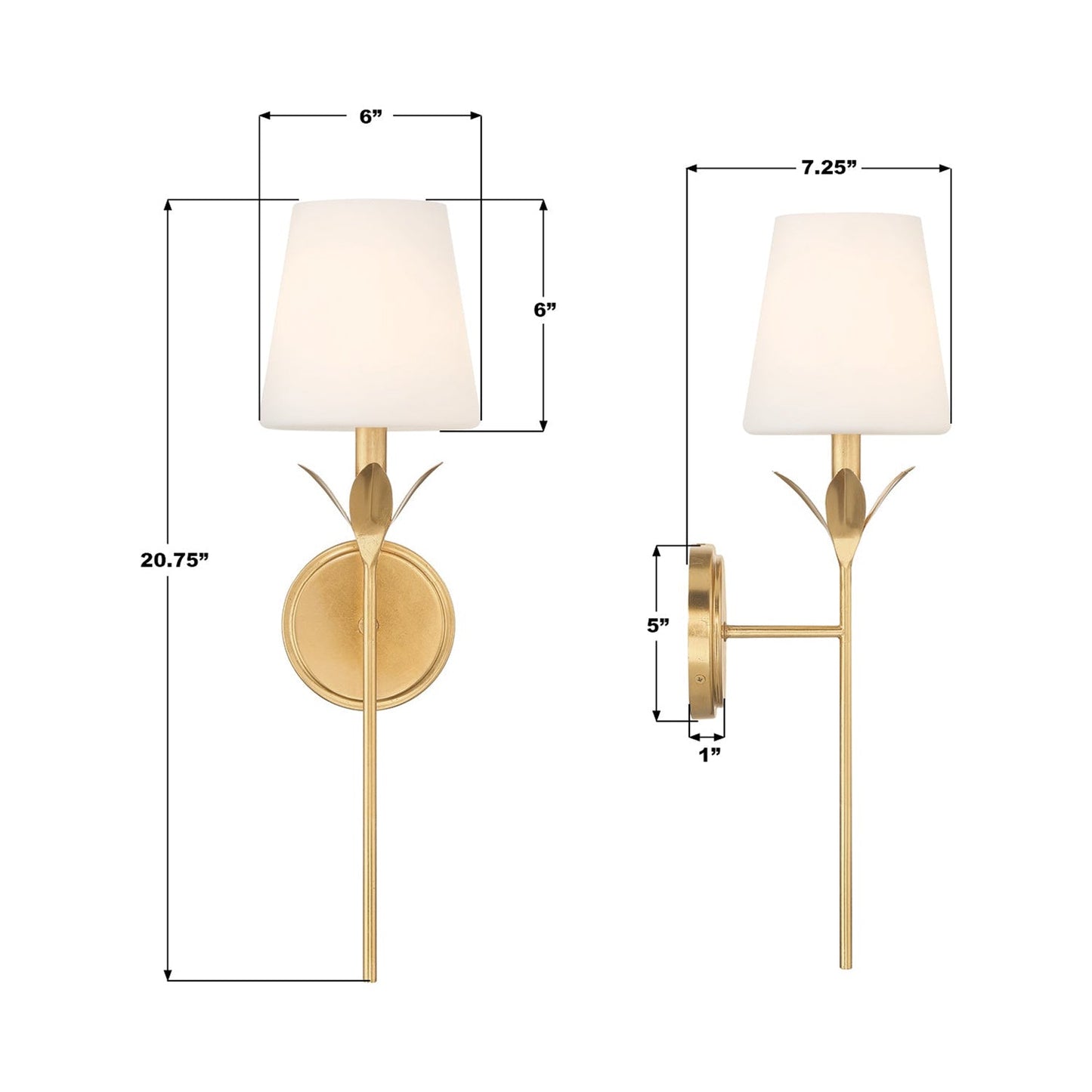 Broche Wall Light - line drawing.
