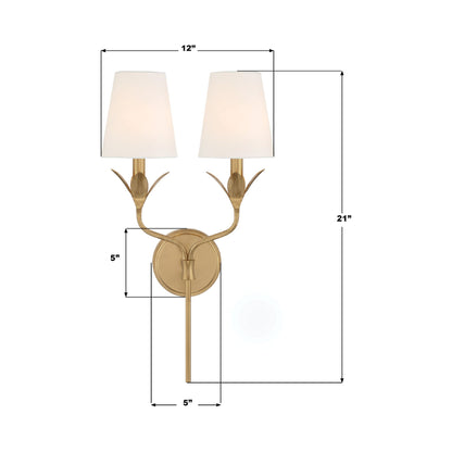 Broche Wall Light - line drawing.
