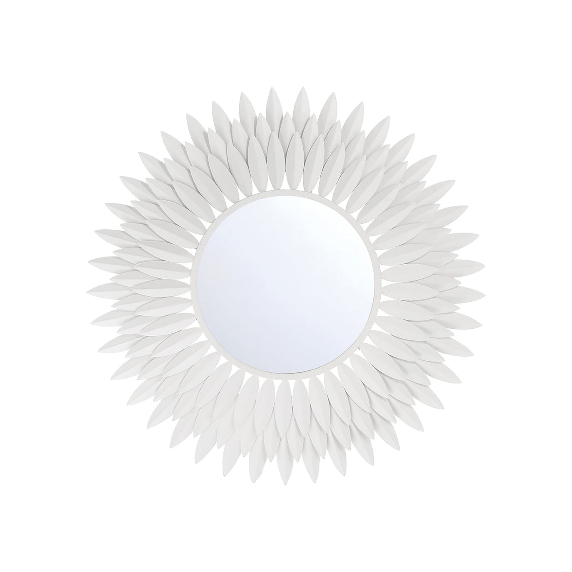 Broche Wall Mirror in Matte White (24-Inch).
