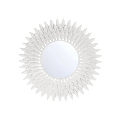 Broche Wall Mirror in Matte White (24-Inch).