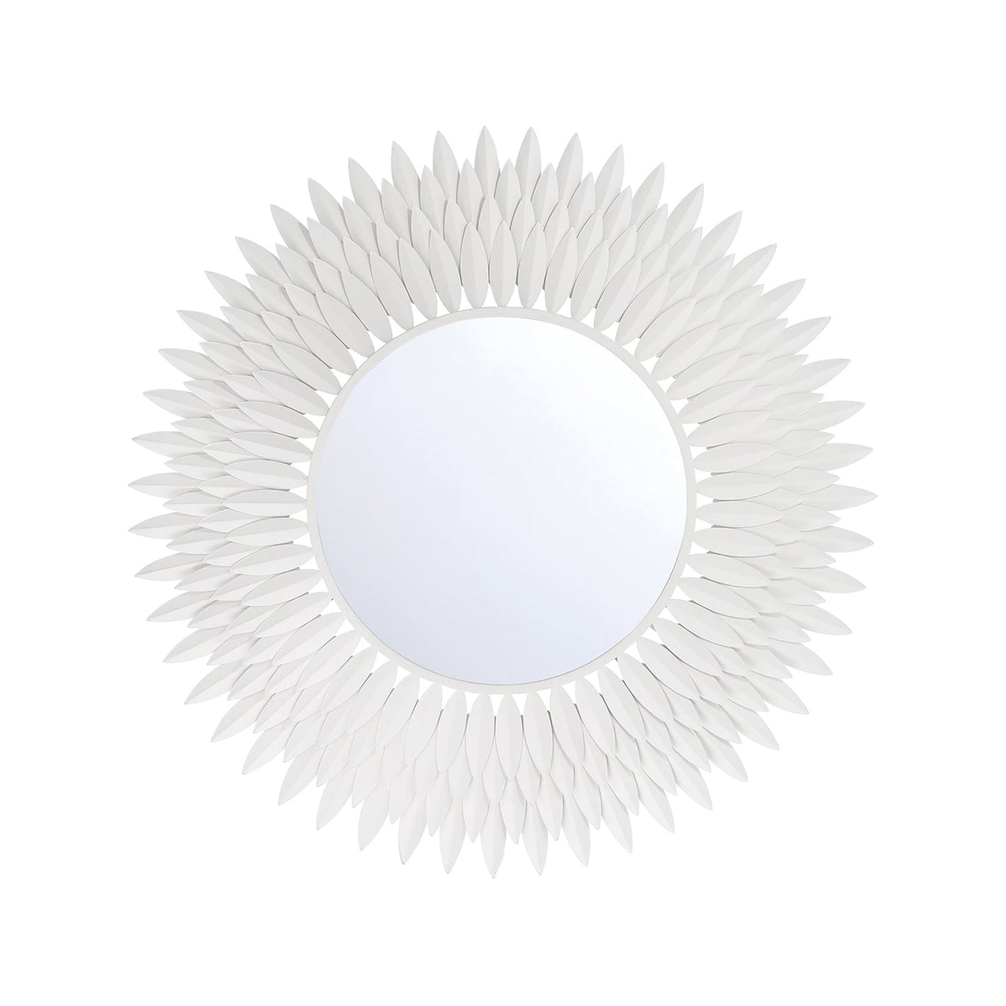 Broche Wall Mirror in Matte White (30-Inch).