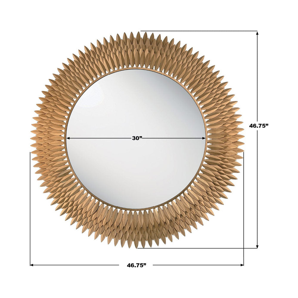 Broche Wall Mirror - line drawing.