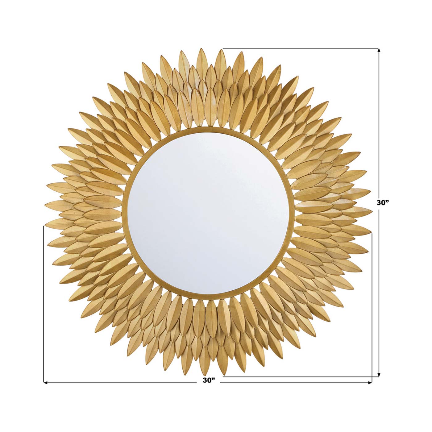 Broche Wall Mirror - line drawing.