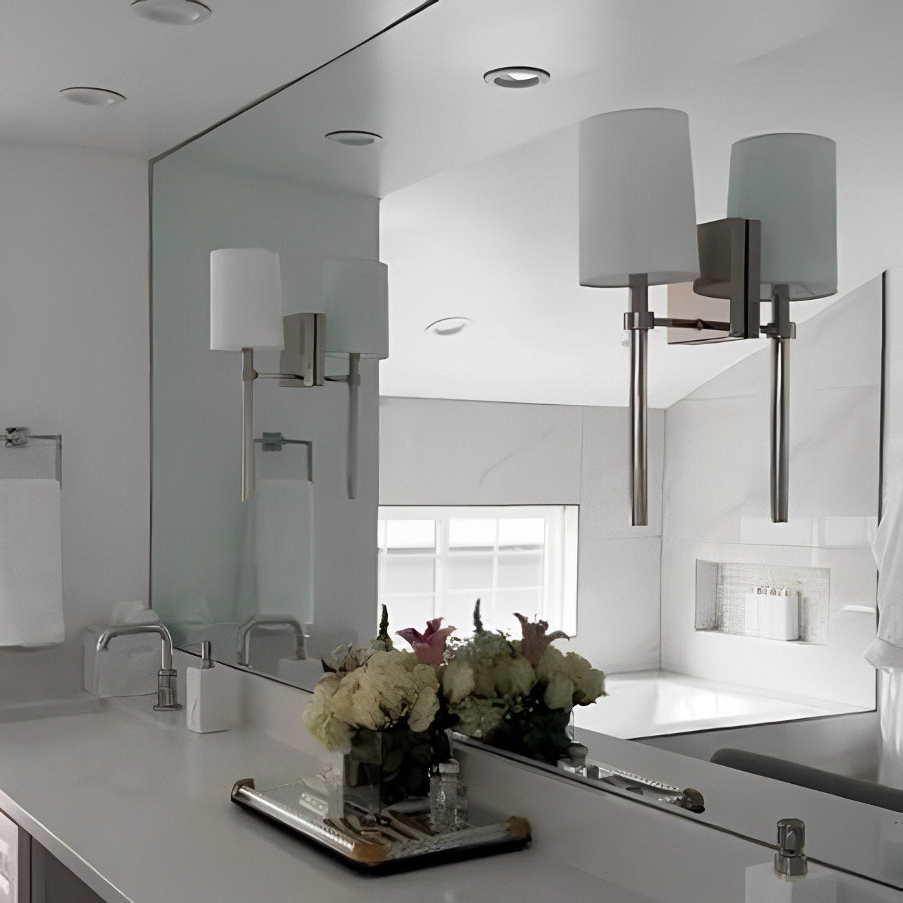 Bromley Wall Light in bathroom.