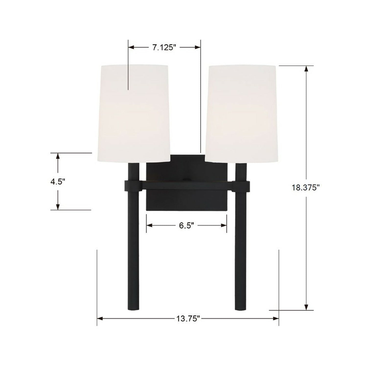 Bromley Wall Light - line drawing.