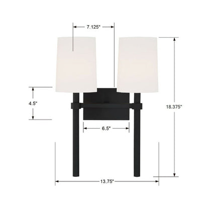 Bromley Wall Light - line drawing.