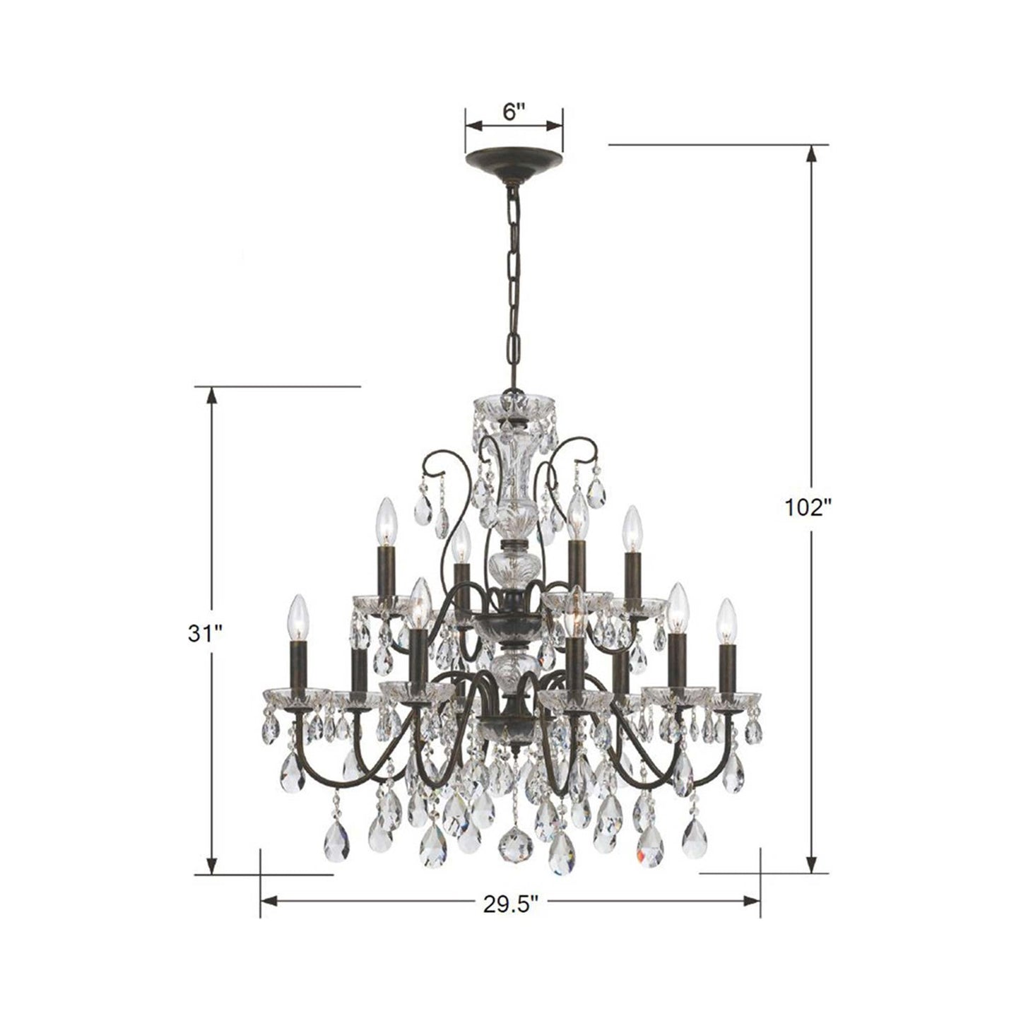 Butler Chandelier - line drawing.