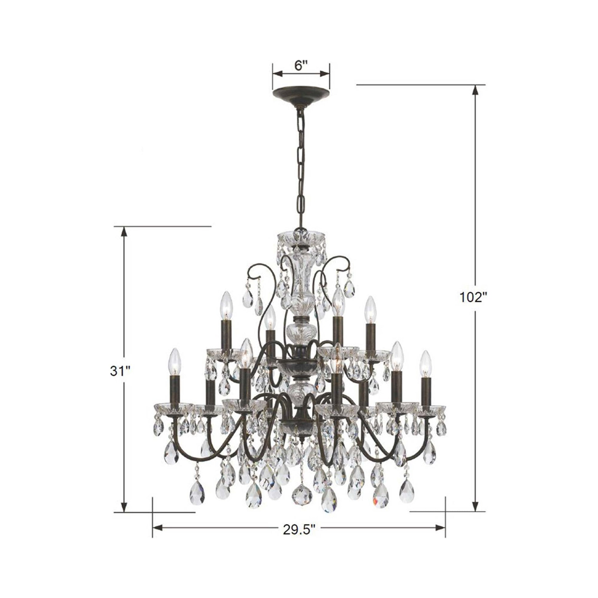 Butler Chandelier - line drawing.