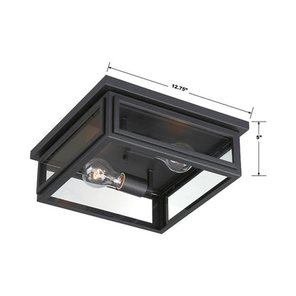 Byron Outdoor Flush Mount Ceiling Light - line drawing.