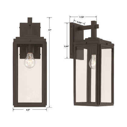 Byron Outdoor Wall Light - line drawing.