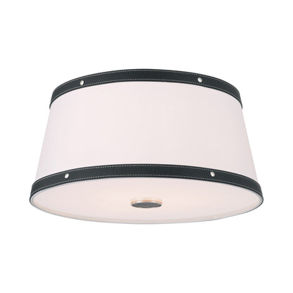 Callahan Flush Mount Ceiling Light in Polished Nickel.