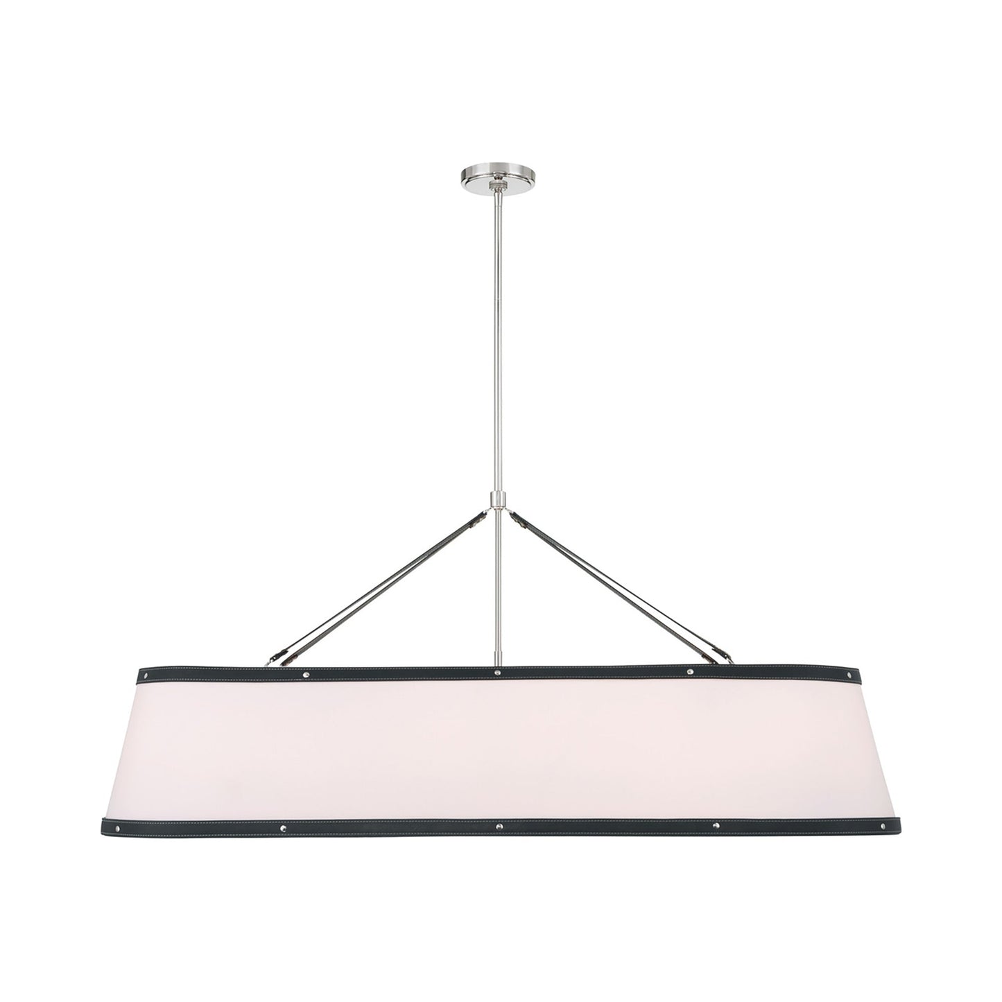 Callahan Linear Chandelier in Polished Nickel.