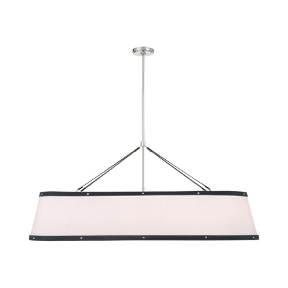 Callahan Linear Chandelier in Polished Nickel.