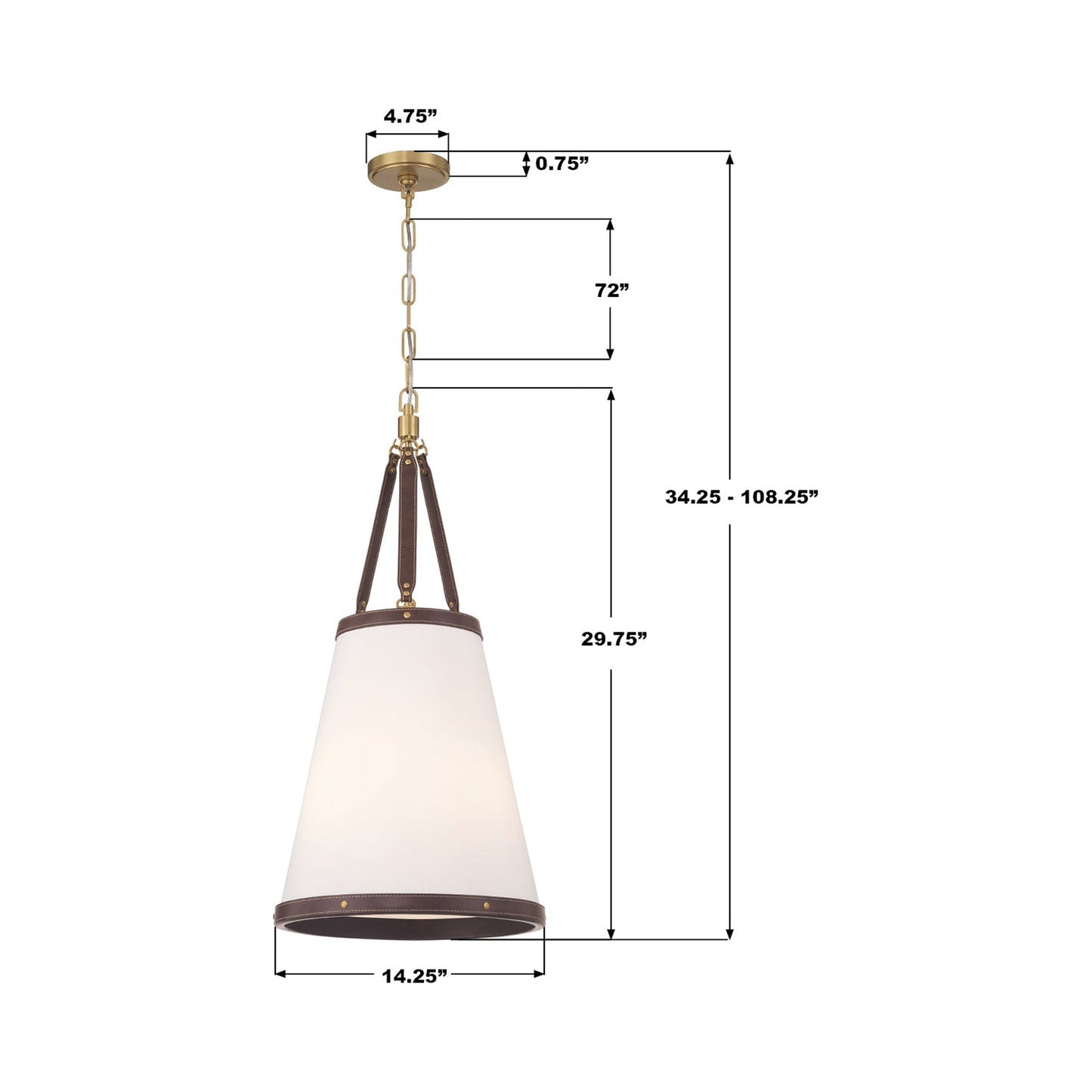 Callahan Pendant Light - line drawing.